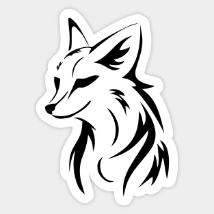 Vector Black and White Fox Sticker